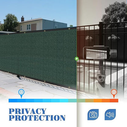 ECOOPTS 4'x227' Privacy Fence Screen Windscreen with Copper Grommets, Fit for Commercial Fence and Residential Garden Outdoor 90% UV Blockage, Cable Zip Ties Included (Green)