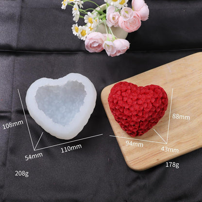 3 Pack Rose Heart & Peony 3D Flower Molds - Silicone Resin Casting Molds for Home Decor & Crafting