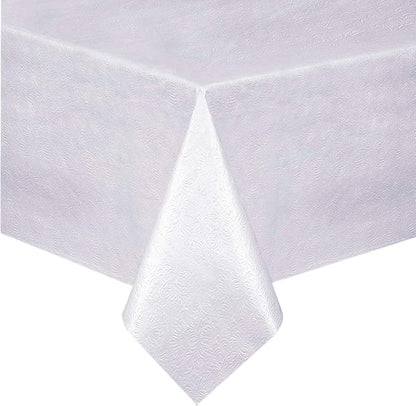 Home Bargains Plus Quilted Heavy Duty Table Pad Protector with Flannel Backing, Cut to Fit, Heat Resistant, Wipe Clean, Protects Table from Spills and Scratches, White, 52” x 144” Rectangle