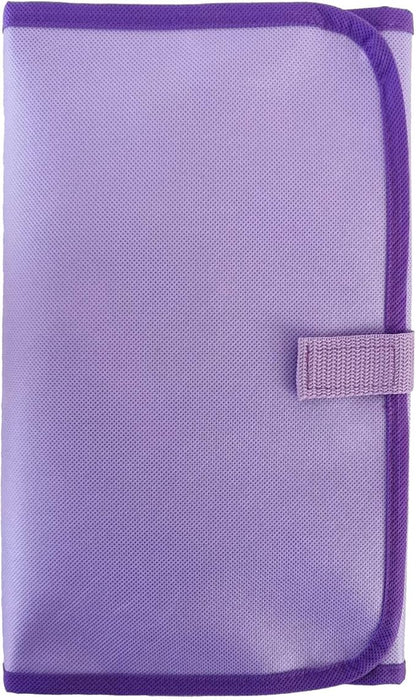Travel Foldable Jewelry Rolls Bag Hanging Jewelry Organizer with 9 Zippered Clear Pockets Storage Pouch with Rotatable Hanger (PURPLE)