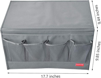 6 Pockets Bedside Storage Organizer, Bedside Caddy, Table Cabinet Storage Organizer, TV Remote Control, Phones, Magazines, Tablets, Accessories (Light Grey)