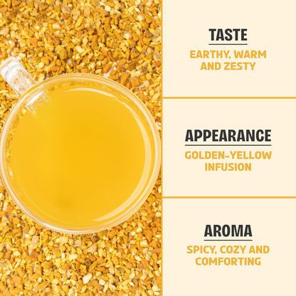 Brewix, Turmeric Ginger Loose Herbal Tea (100+ Cups, 7.05oz/200g) Caffeine & Gluten Free, Ginger Root Tea, Savory & Spicy