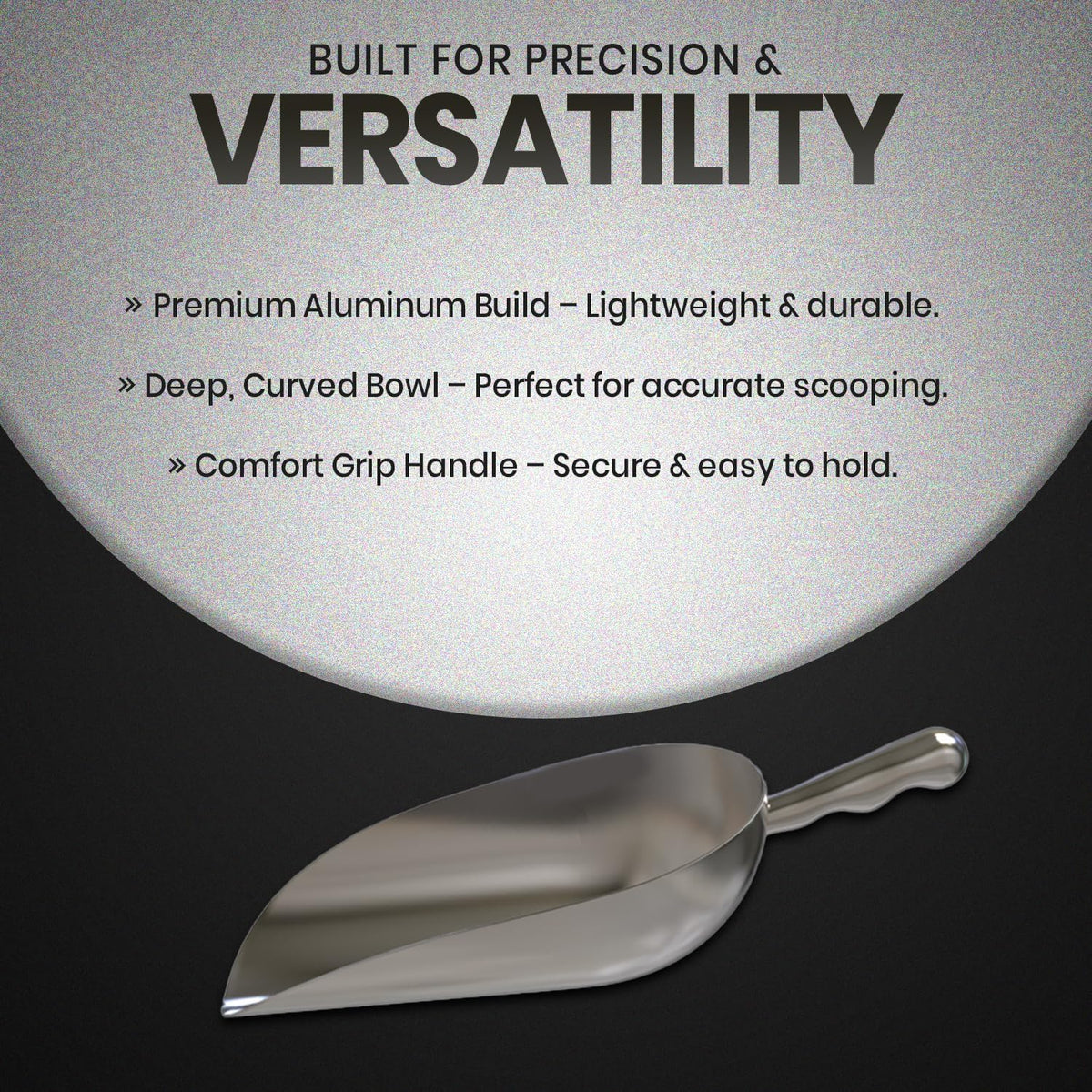 Rattleware 5 oz Aluminum Scoop – Multifunctional, Lightweight Measuring and Pouring Tool for Coffee Beans, Flour, Sugar, Ice, Pet Food
