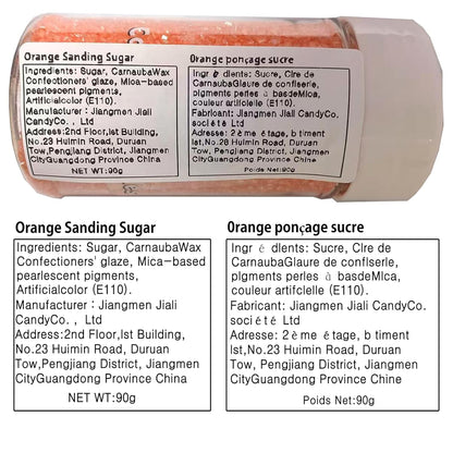 Sentovac Orange Sanding Sugar for Baking Edible Sparkling Sugar Sprinkles Coarse Sugar Crystals for Baking Topping Cake Cookie Cupcake Topper Ice Cream Decoration Supplies 3.2 OZ