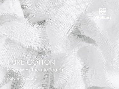 Vitalizart White Cotton Ribbon Handmade Fringe 5/8" x 21 Yd Pure Natural Cotton Ribbons for Gift Wrapping Wedding Invites Bridal Shower Bouquets Holiday Decor