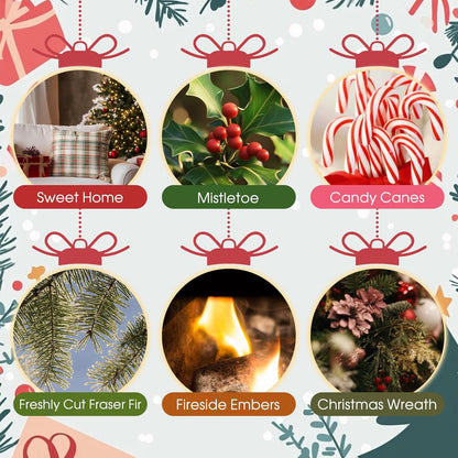 SCENTORINI Christmas Wax Melts, Soy Wax Melts for Wax Warmers Non-Toxic, 12-Pack Scented Wax Cubes Strong Scent, Long Lasting Fragrance Gifts for Christmas