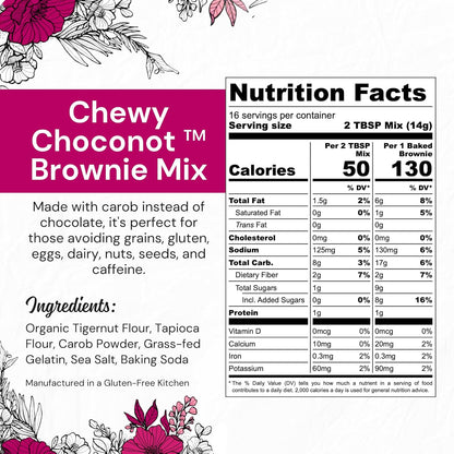 eat G.A.N.G.S.T.E.R. Chewy Choconot Brownie Mix - Allergy-Friendly Baking Mix, Grain-Free, No Dairy, Nuts, Gluten, Dairy - For Paleo & AIP Diets