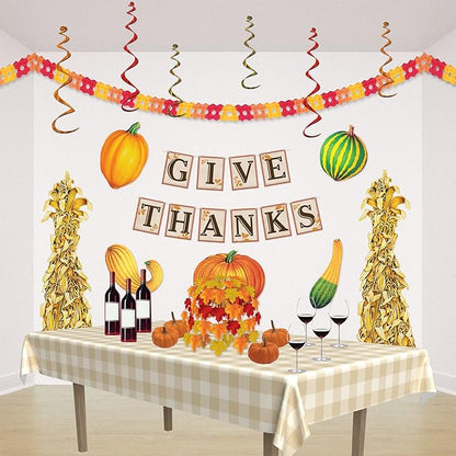 Beistle Tissue Paper Thanksgiving Arcade Garland Harvest Autumn Fall Party Decorations