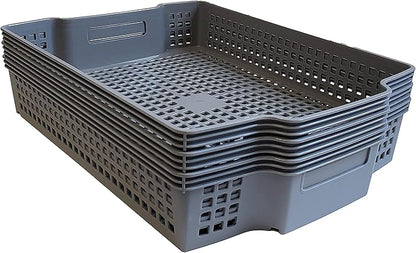 Stackable Turn-Around Storage Baskets 3 Pack - Pantry Baskets, Bins for Shelves, Organizer and Storage for Bathroom, Bedrooms, Kitchens and More - 15" x 11" x 2 1/2" (Small)