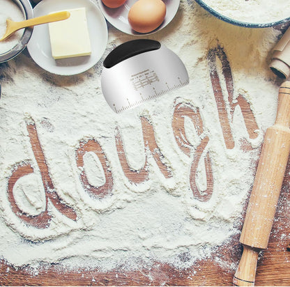 Professional Stainless Steel Dough Cutter and Scraper Combo - 2-in-1 Baking Tool for Bread, Pizza & Pastry