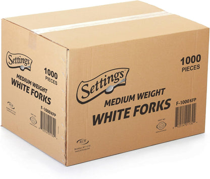 Settings 1000 Count White Plastic Forks – Disposable Cutlery for Parties, Events, Catering, and Takeout disposable forks bulk