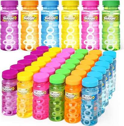 OCHIDO 36 Pcs Bubble Bottles with Wand, Bubbles Party Favors for Summer Outdoor & Indoor Activity, Bubble Wands Bulk for Birthday Party Supplies, Summer Toys Gift, 4oz Bubbles Solution in 6 Colors