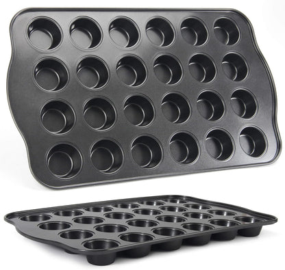 Muffin Tin, 12-Well Nonstick Cupcake Pan Set of 2, Heavy Duty Steel Muffin Pan