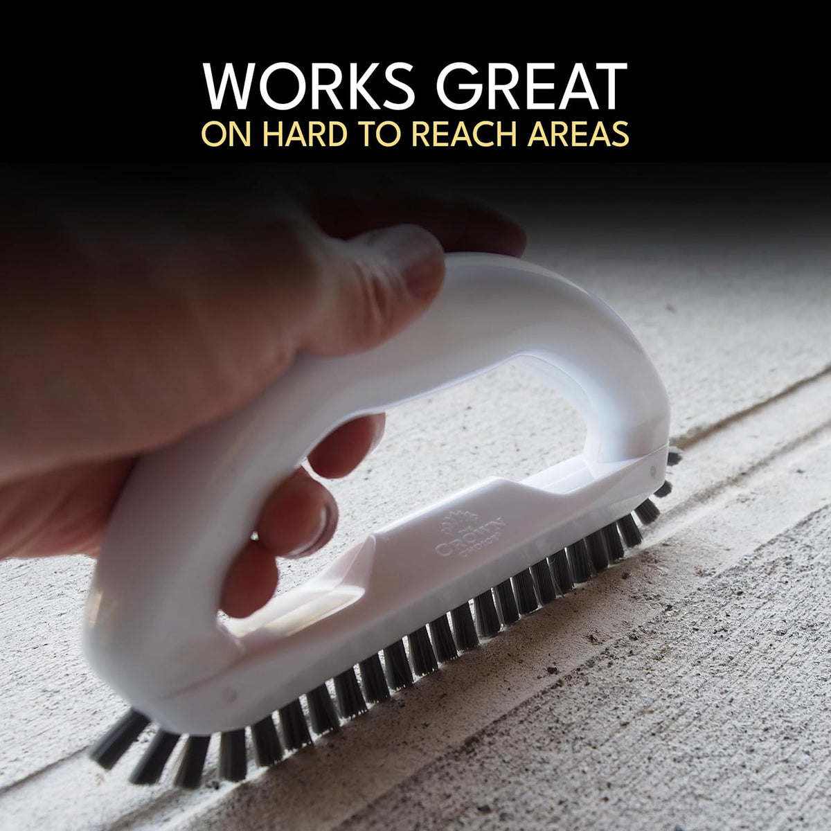 Grout Brush with Stiff Nylon Bristles, Heavy Duty Hand Grout Scrub Brush for Cleaning Baseboards, Floor, Corners, Tiles, Shower, Bath Tub, Floor