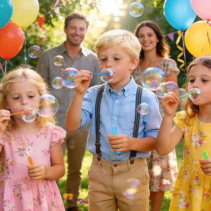 300 Pcs Bubble Wands Bulk in 10 Colors, Mini Bubble Wands，Bubble Party Favors for Kids, Children's Bubble Party Gifts, Summer Toys, Indoor and Outdoor Activities, Themed Birthdays, Girls and Boys