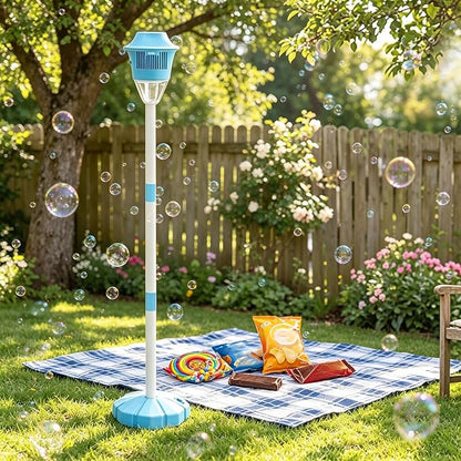 Street Lamp Bubble Tower with Lights, Rechargeable Standing Bubble Maker, Adjustable Height Street Light for Outdoor Garden, Patio, Wedding, Party and Event Decor (Red 1PACK)