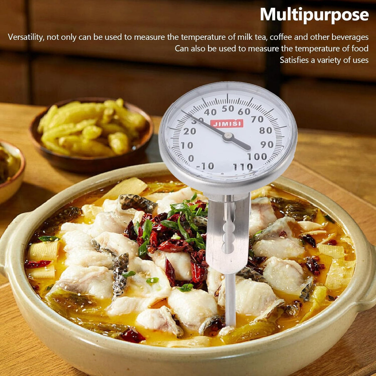 7.7 Inch Milk Thermometer for Steaming Milk, Water Milk Coffee Liquid Thermometer