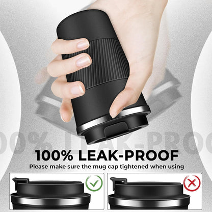 Insulated Coffee Tumbler 17 oz, Stainless Steel Coffee Mug with Lids, Travel Coffee Mug Leak Proof, Double Wall Vacuum Insulated Reusable Coffee Cup