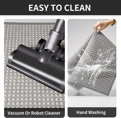 Long Kitchen Runner Rugs Kitchen Mat Non Slip Washable, Super Absorbent Soft Chenille Braided Kitchen Mats for Floor, Rubber Backing Kitchen Floor Sink Standing Mat, Easy Clean, Gray 24"x71"