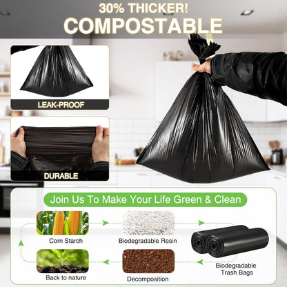 Small Bathroom Trash Can with Lid Soft Close, 1.8 Gallon Stainless Steel Garbage Can with Removable Inner Bucket,75Count Trash Bags, Slim Step Pedal Trash Bins