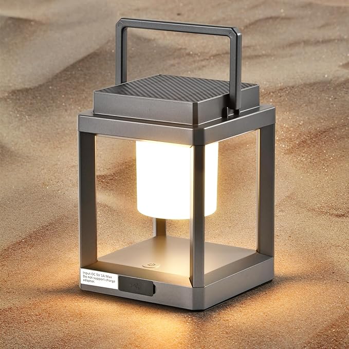 Solar Outdoor Table Lamp: Outdoor Lanterns for Patio Waterproof,Portable Rechargeable Solar Lamp