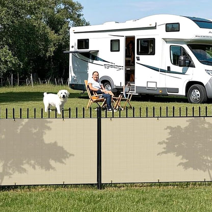 2.5' x 298' Balcony Privacy Screen Fence Cover with Zip Ties Grommets for Apartment Patio Porch Deck Backyard Outdoor (Beige)