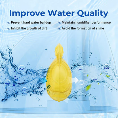 Funmit 6 Pack Universal Humidifier Cleaner Fish Compatible with Almost All Humidifiers and Fish Tanks, Purifies Water, Prevents Hard Water Build-Up, Reduces Scale, Yellow