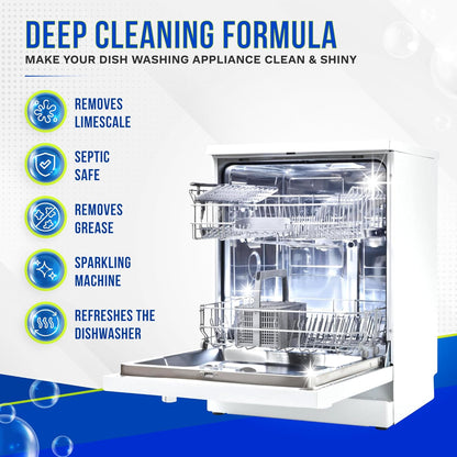 Dishwasher Cleaner and Deodorizer Tablets 26-Pack, Deep Cleaning Descaler for Dishwasher Machine, Heavy Duty, Septic Safe, Removes Grease & Build-ups