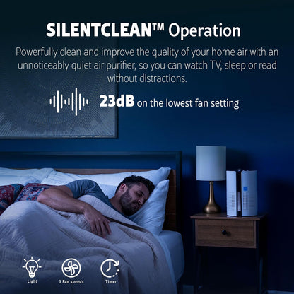 Kenmore PM1010 Air Purifiers for Bedroom Up to 348 Sq.Foot with H13 True HEPA Filter, Child Lock, Sleep Mode for Small Rooms