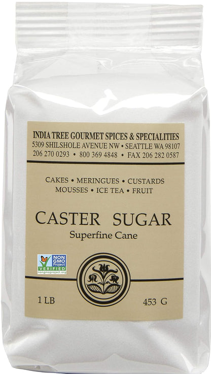 India Tree Caster Sugar, 1 lb 1 Pound (Pack of 4)