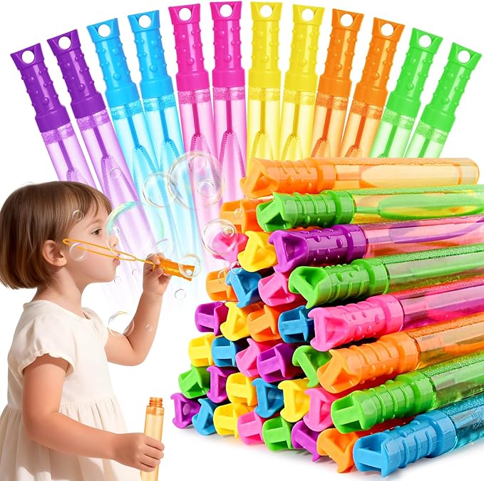 72PCS Bubble Wands for Kids,Bulk Bubble Wand for Kids Party Favor, Bubble Maker for Party Favor,Birthday,Goodie Bags, Wedding, Carnival Prizes, Summer Outdoor Toy Gifts, Assortment 6 Colors