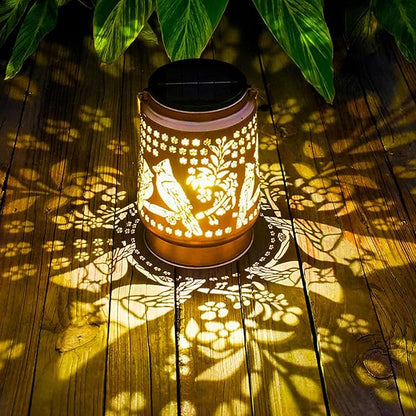 Cardinal Mothers Day Gifts Solar Lanterns Outdoor Waterproof, Metal Large Solar Lantern Light with Upgraded 2000mAH Battery, Birthday Gifts for Women Mom Grandma, Garden Decor for Patio Yard Lawn