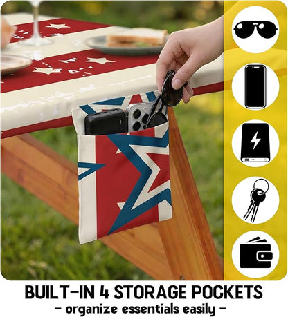 Picnic Table Cover with Bench Covers Elastic Table Cloth Cool Fun Unique Ideas Christmas Xmas Father Valentine's Day Birthday Party Camping Gift for Camper RV Owner Camping Lovers Couple Men Adult Dad