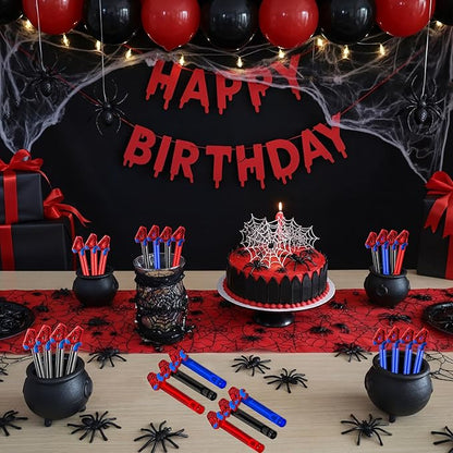Jenaai 24 Spider Web Bubble Wands Number 4 Spider Bubble Wand Party Favors for Summer Activity Cartoon Birthday Gifts Carnival Goody Bag Stuffers Wedding Supplies