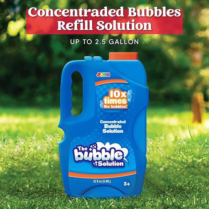 JOYIN 12 PCS 14.6’’ Big Bubble Wands with 12 X 12 ml Bubbles Refill Solution + 32 oz Bubble Solution Concentrated Refills (up to 2.5 Gallon) for Kids, Adults, Summer Toy Party Favor, Outdoors, Easter