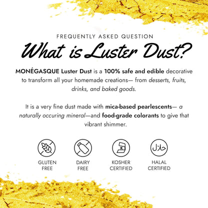 Monégasque Luster Dust Edible Glitter for Drinks 12 Pcs Set – Best Gift Idea for Bakers – Bakers Gift Set for Cake Decorations
