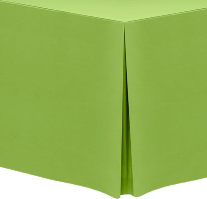 Ultimate Textile 5 ft. Fitted Polyester Tablecloth - Fits 30 x 60-Inch Banquet and Folding Rectangular Tables - 42" H, Lime Green