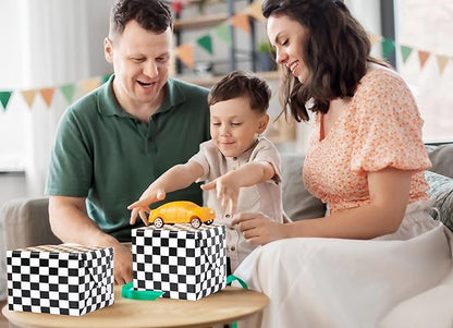 Titiweet Checkered Flag Wrapping Paper Roll- Mini Roll 17 Inches X 33 Feet - Race Car Wrapping Paper for Boys Girls, Cars Wrapping Paper for Birthday Christmas Holiday