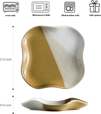 Spoon Rest for Stove Top, Spoon Holder for Kitchen Counter, Spatula Holder, Ceramic Coffee Spoon Rest, Gradient Brown, 5.12"