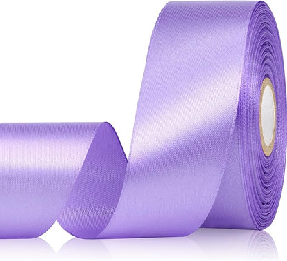 Lavender Ribbon 1-1/2 Inch 30 Yards Lavender Purple Satin Ribbon for Flower Bouquet, Fabric Ribbon for Gift Wrapping Crafts Hair Accessories Easter Wedding Christmas