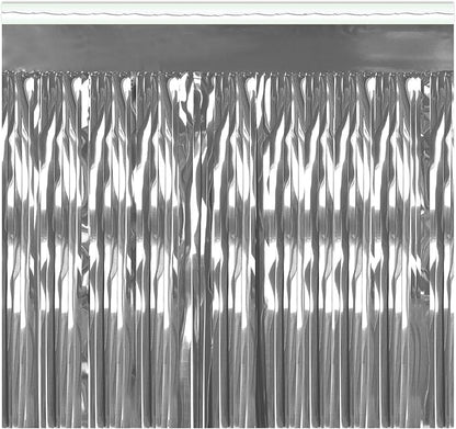 2-Ply FR Metallic Fringe Drape (silver) Party Accessory (1 count)