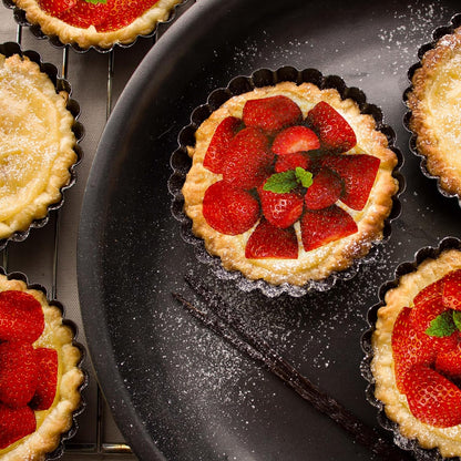 6 Pack Mini Tart Pans 4 Inch with Removable Bottom Round Non-stick Deep Quiche Pan, Heavy Duty Fluted Side for Pies, Egg Tart Molds for Baking