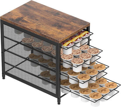 Nananardoso Coffee Pod Holder For Counter, 4 Tier Coffee Pod Drawer for Keurig Pod Storage Drawer Holder