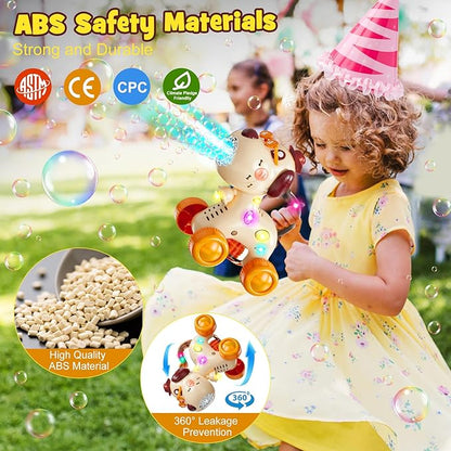 Nicmore Bubble Machine for Toddlers 1-3: Portable Dog Bubble Maker Blower Toys for 1-6 Year Old Boy Girl Kids Outdoor Toys for Easter Party Birthday