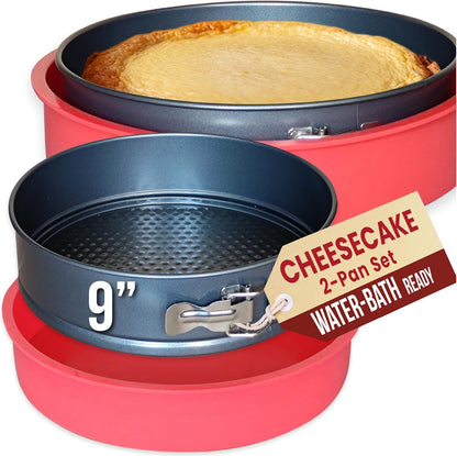 Spring Form Pan for Cheesecake, 9 Inch with Leakproof Silicone Sleeve