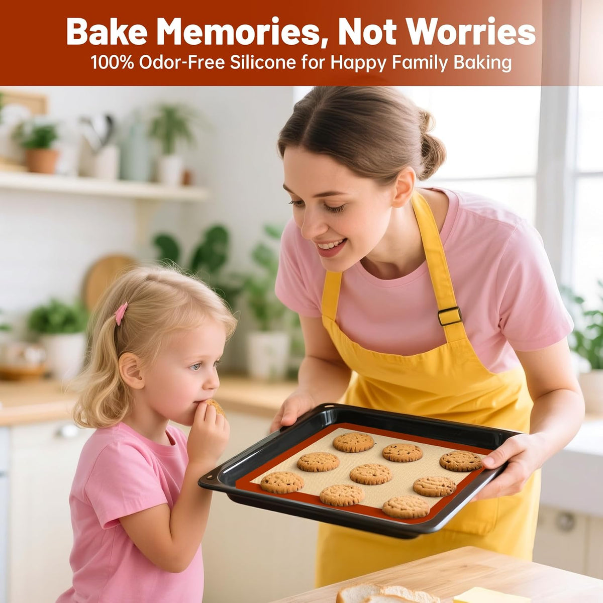 Silicone Baking Mat Set of 5, Grade Food Non-Stick Reusable Baking Mat, Slip Oven Liner Sheet