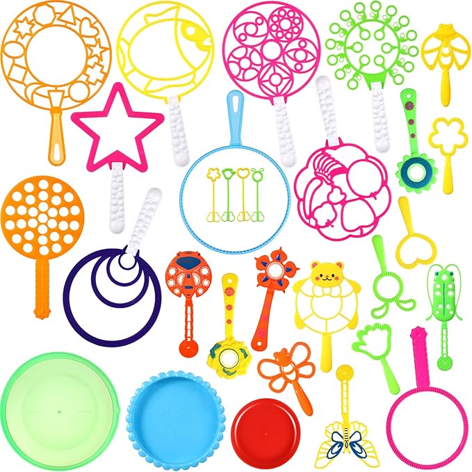 WinnerWhy 30 Pcs Big Bubble Wands Set Most Ages Summer Outdoor Birthday Parties, Without Bubble Solution (Bunny)