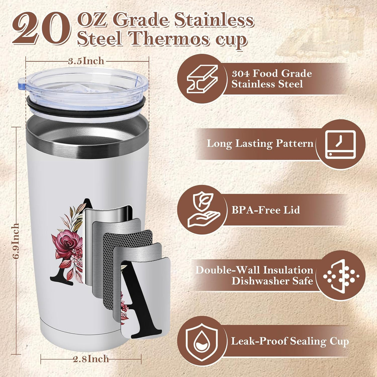 20 Oz Insulated Coffee Cups Car Travel With Lids Unique Christmas Birthday Ideas For Women Useful Custom Gifts Stepmothers Valentines Moms Daughters