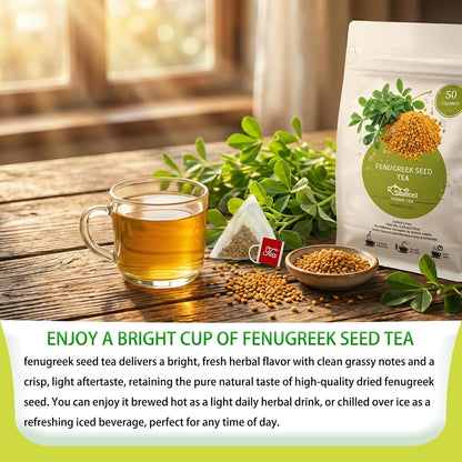 Samcci Fenugreek Seed Tea Bags, 50 Counts, 3g/bag, Fenogreco en Semillas | Natural Healthy Methi Seeds Herbal Tea, Non-GMO, Caffeine-free, Support Digestion &amp; Improve Heart Health