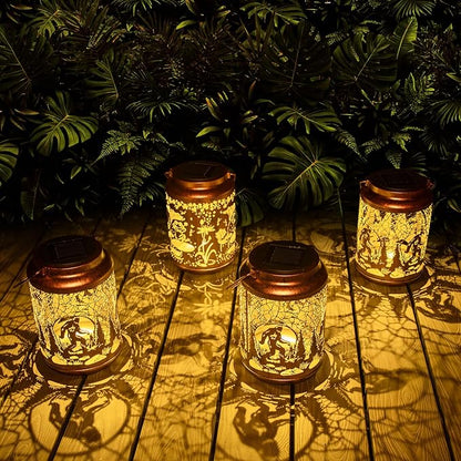 YISITEONE Bigfoot Outdoor Solar Lanterns, Garden Waterproof Metal Hanging Decor Lights for Patio Yard Pathway Lawn Front Porch, Big Foot Sasquatch Birthday Gardening Gifts for Men Women Mom Grandma